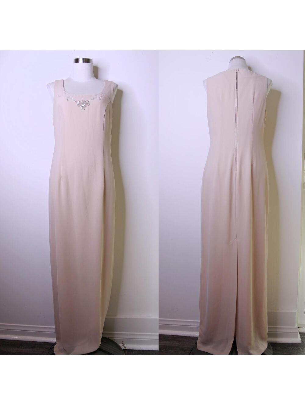 VTG Beige Formal Maxi Dress - Medium